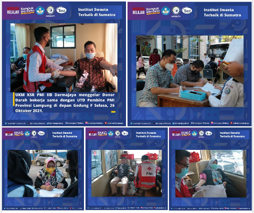 UKM KSR PMI IIB Darmajaya-UTD Pembina PMI Provinsi Lampung Gelar Donor Darah