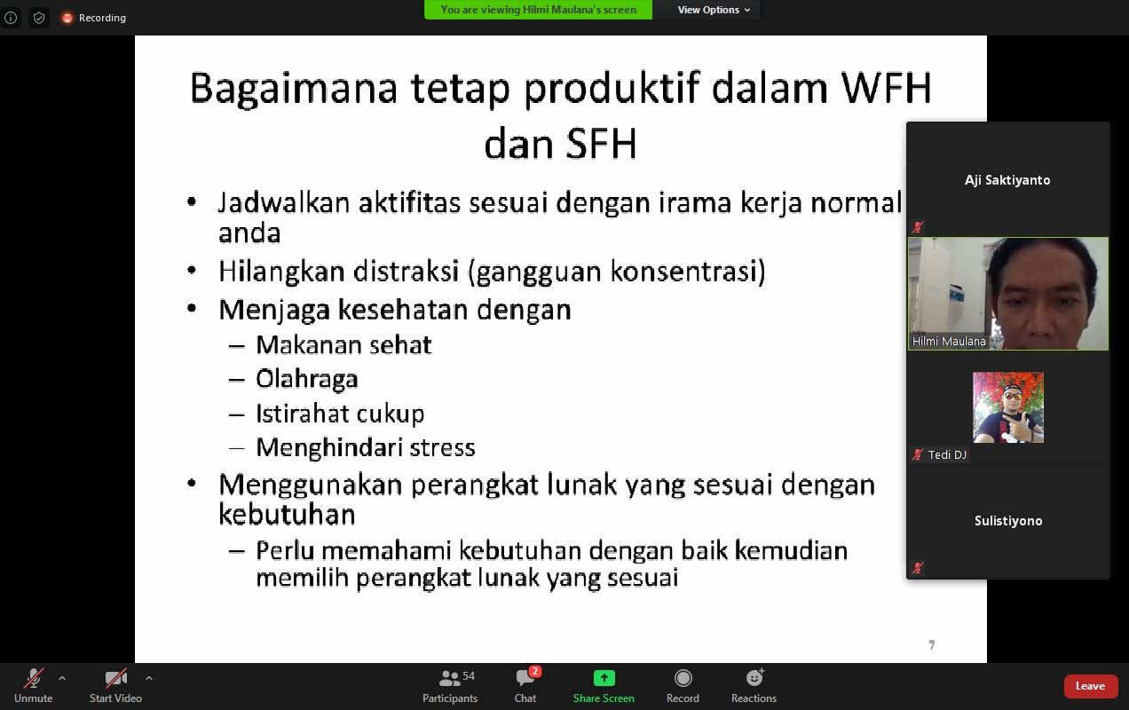 Darmajaya Bicara Perangkat Lunak untuk Tetap Produktif selama WFH/SFH