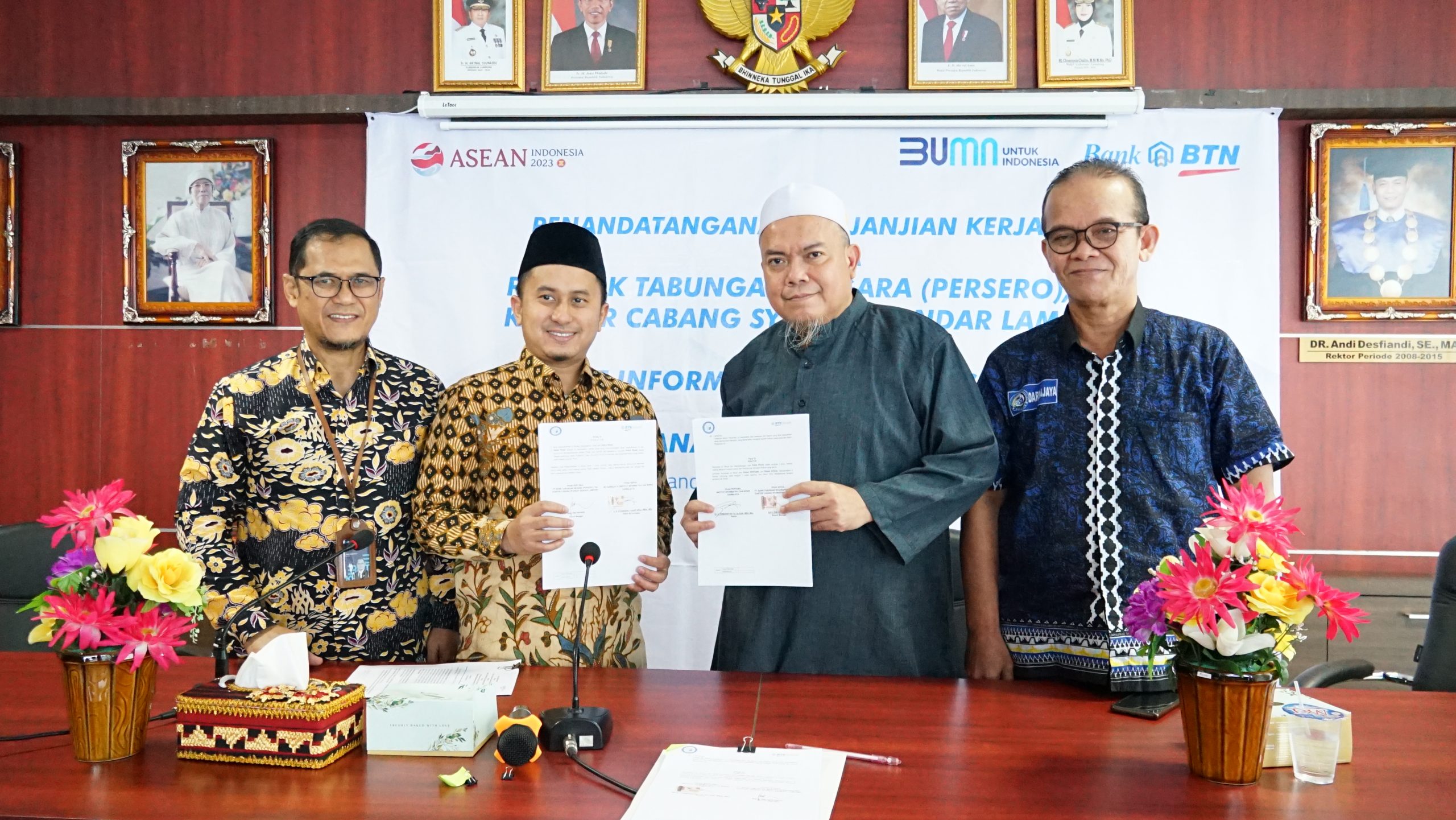 Jalin Kerja Sama, IIB Darmajaya–Bank BTN Syariah Cabang Bandar Lampung Tandatangani Perjanjian Layanan Perbankan