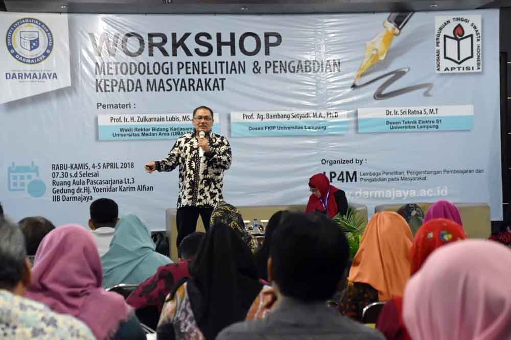 Workshop Darmajaya-APTISI Wil II-B Lampung, Prof. Zulkarnain : Tidak Ada Penelitian Tanpa Masalah