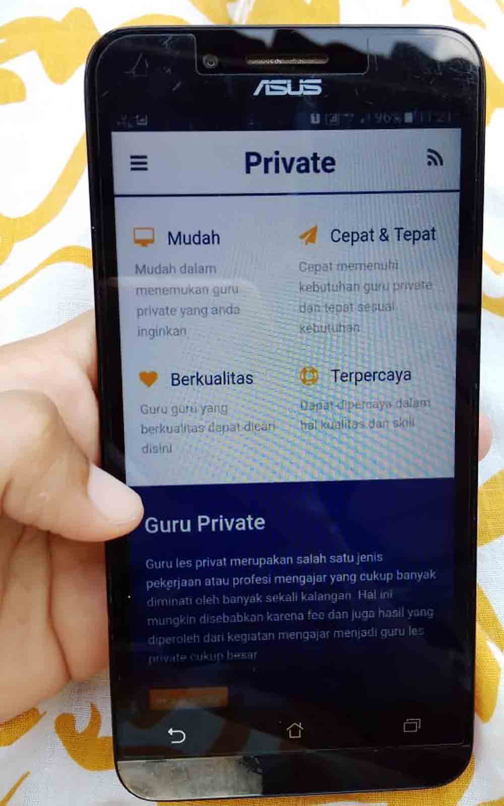 Cari Guru Privat Via Android Ala Rancangan Mahasiswa Darmajaya