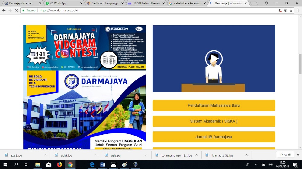 Wow…Darmajaya.ac.id Website PTS Peringkat 1 Versi Webometrics di Lampung